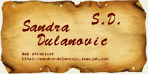 Sandra Dulanović vizit kartica